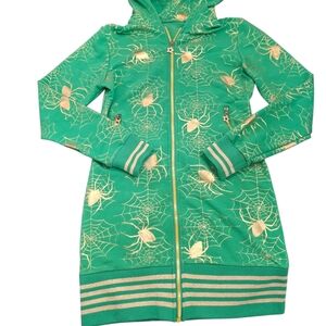 Impressions Green and Gold Long Sleeve Dress